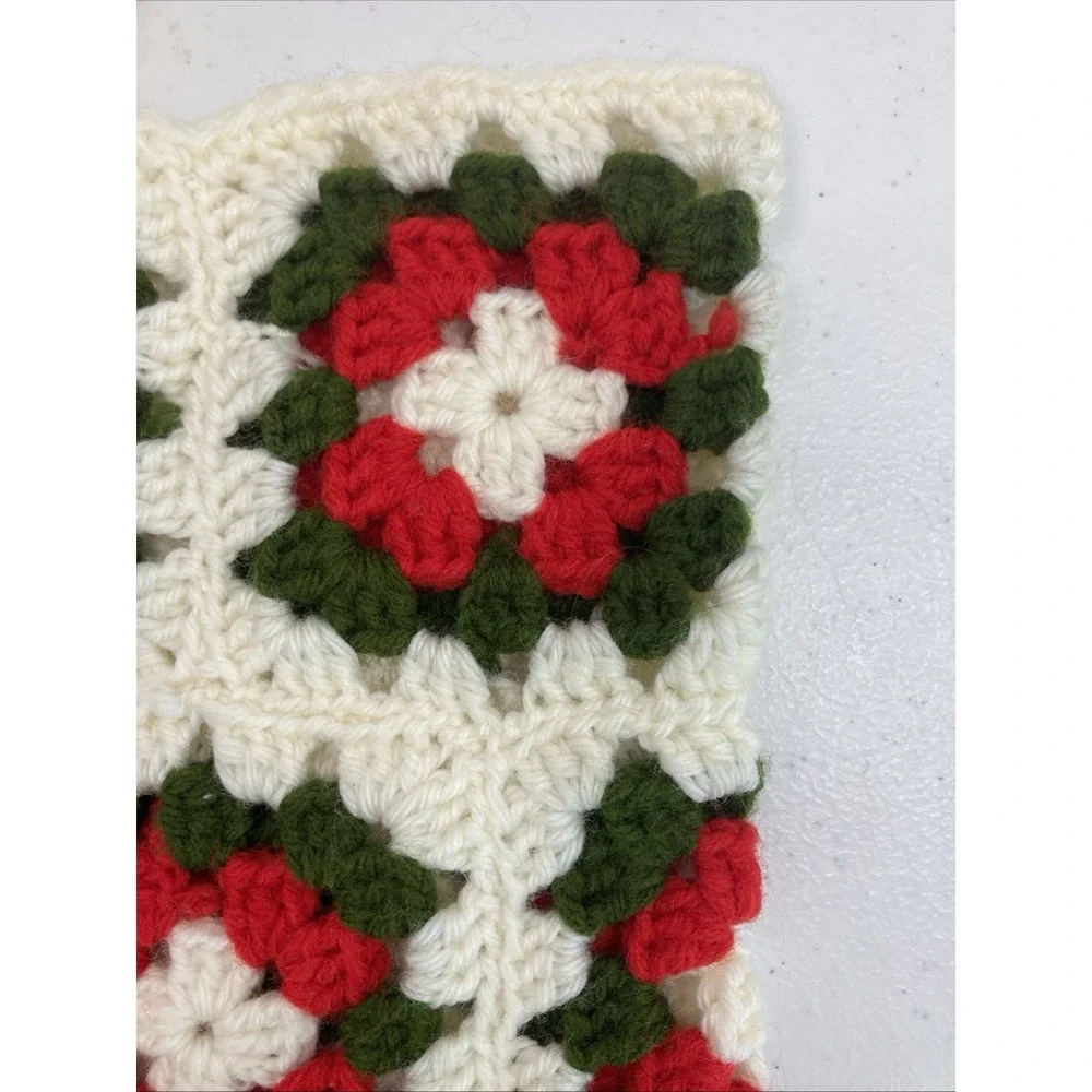 Three Vtg Granny Square Christmas Socking 21